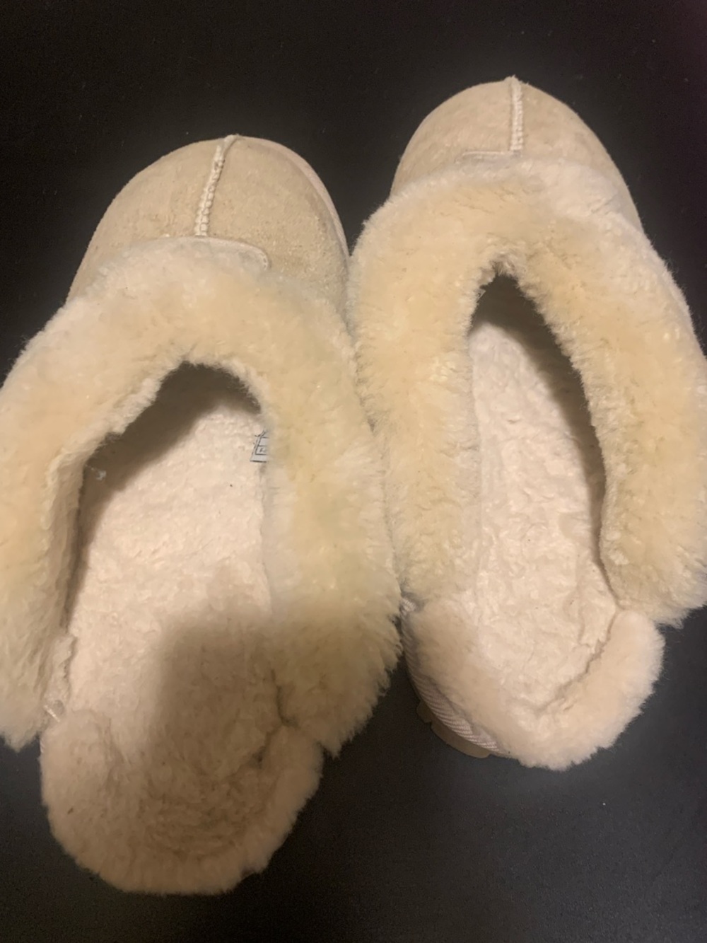 UGG Cream Suede Shearling Clog Slippers - Picture 2 of 4